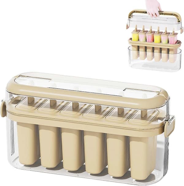 Isforme 6 hulrum Silikone ispindeforme Premium isform med låg Genanvendelig ispindemaskine med genanvendelige pinde sød ispindeform A