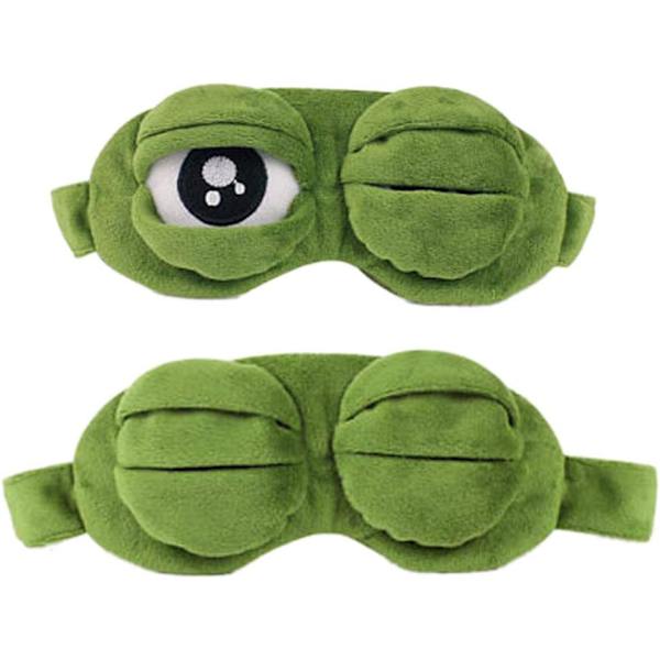 Kreativ 3D Groda Ögonmask med Fluffig Ögonskydd Rolig Present Anim