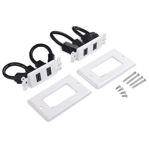 2-pack 2-portars -kompatibel väggplatta i vitt (4K UHD, ARC och Ethernet Pass-Thru-stöd)