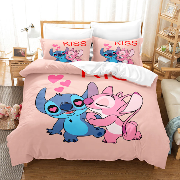 3D digitaalinen painatus kolmiosainen setti söpö piirretty Stitch Tähti ja Vauva sängyn peitto 135*200 tyynyliina 50*75*1