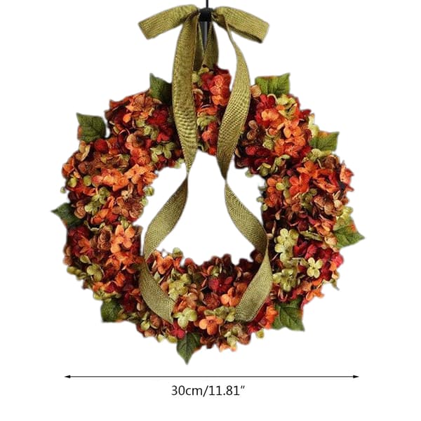 Hanging Autumn Decorations Hydrangea Wreath Decoration for Party Garden