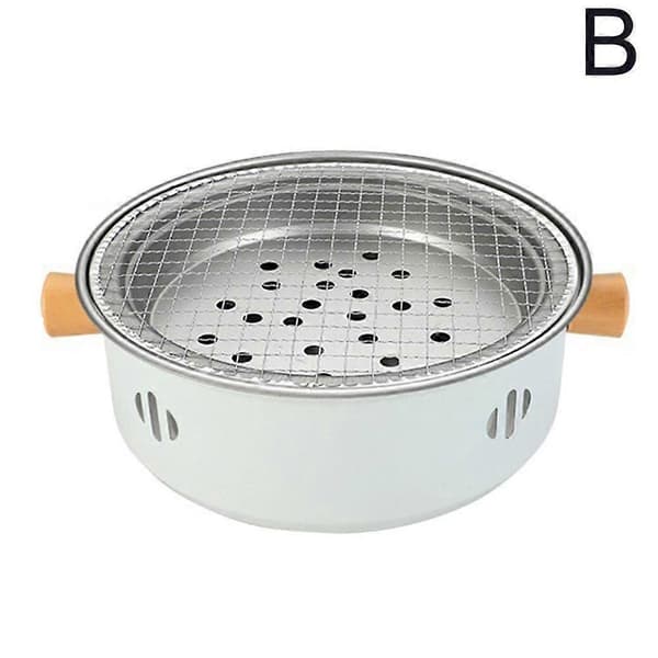 Bærbar kullgrill, kullgrill, mini kullgrill multifunksjonell kullgrill røykfri rund bordkullgrill, for