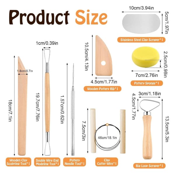 Multitool Set Ceramic Tools Clay Tools for Sculpture Pottery Carving Craft