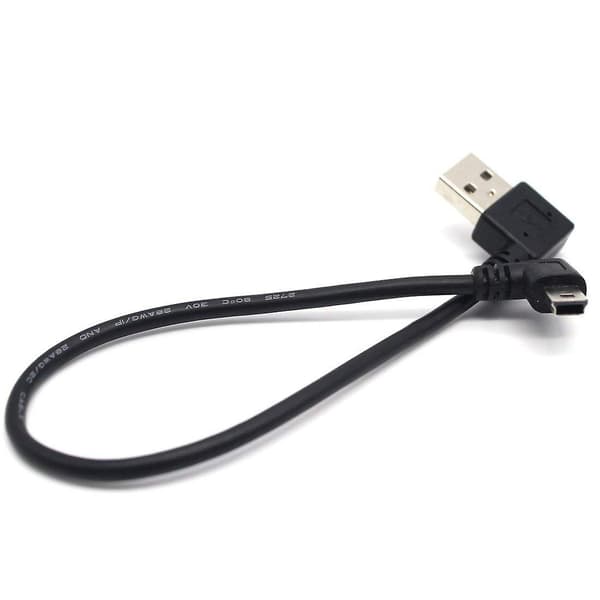 USB B-type Mini 5-benet Han Vinkelret 90 Grader til USB 2.0 Han Kabel 30cm