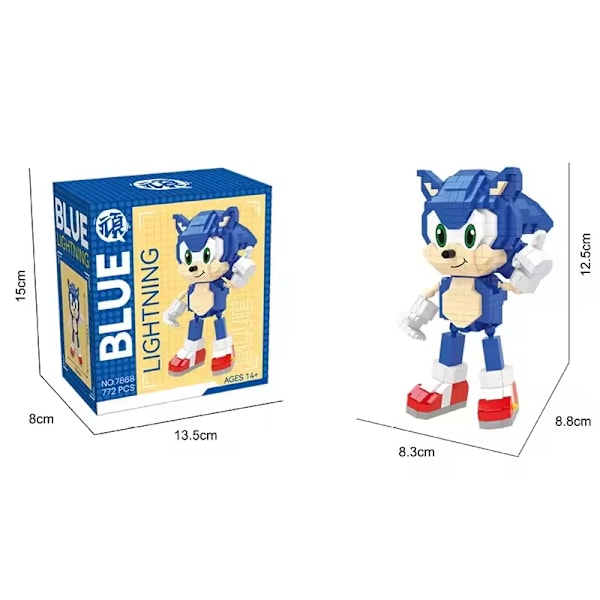 Cartoon Sonic Byggklossar Actionfigurer Pedagogiska Leksaker för Barn Födelsedagspresent Xiao Ni