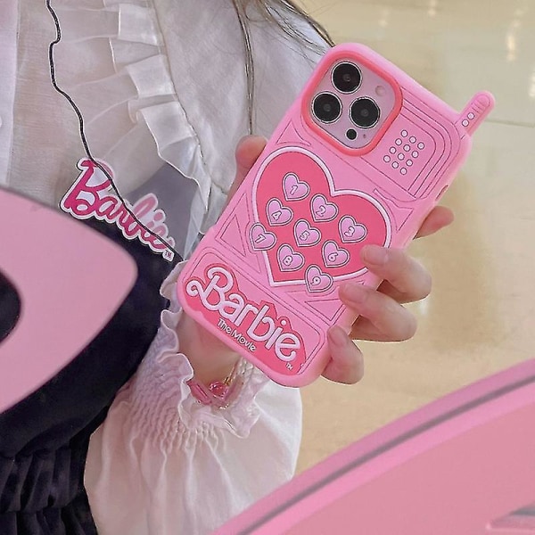 Silikon 3d Love Heart Candy Pink phone case för Iphone 11 12 13 14 15 iphone11