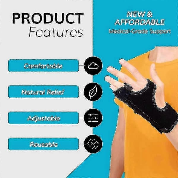Braceability Ulnar Gutter Skinne til Metacarpal, Lillefinger & Ringfinger Brudstøtte Large