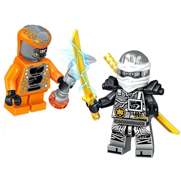 Sæt med 24 stk Ninja minifigurer Kai Jay Sensei Wu Master byggeklodser legetøj Multicolor 24 Pcs