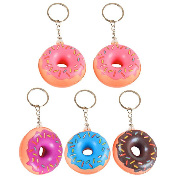 12 stk. Donut Nøglering Tegneserie Søde Nøgleringe Donut Formet Hængende Charm Tasker Charm Blandet Farve Picture 1