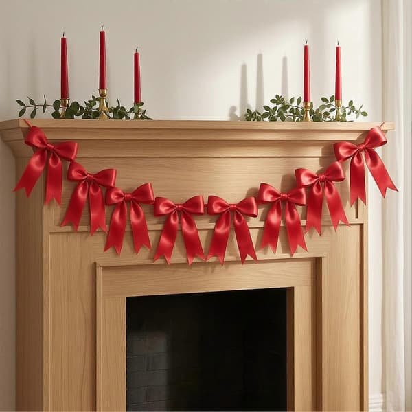 2 meter satengbuekrans - formbevarende bånd - bursdag brudedusj Red