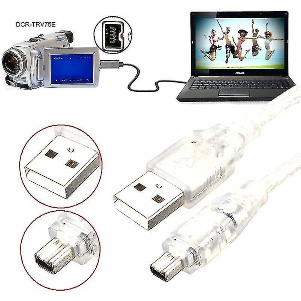 USB -uros Firewire Ieee 1394 4-nastainen uros Ilink-sovitinkaapeli Sony Dcr-trv75e Dv:lle