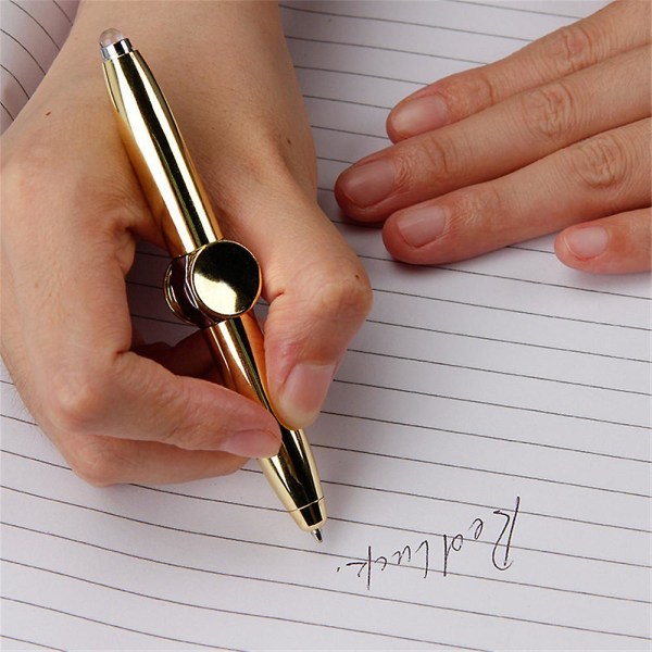 Led Pen Fidget Spinner Pen Stress Relief Toy Led Spinning Ball Pen Multi-farger Imitation gold