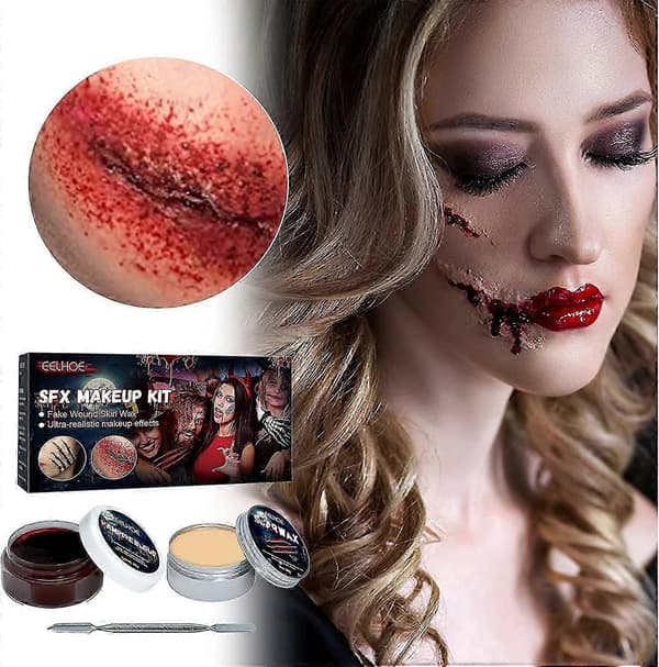 Specialeffekter ärrvaxkit - Halloween falsk sårmakeup med spatel