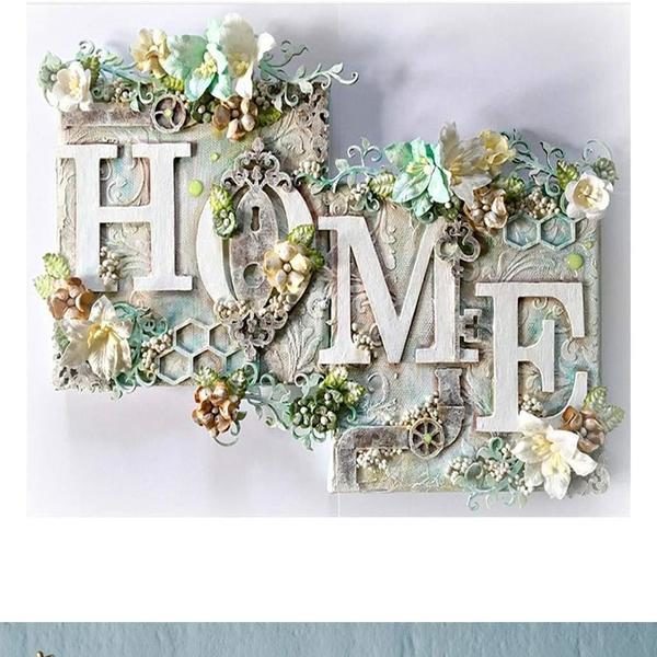 DIY 5D Diamantmålning efter siffror Kit HEM Diamantkonst Full