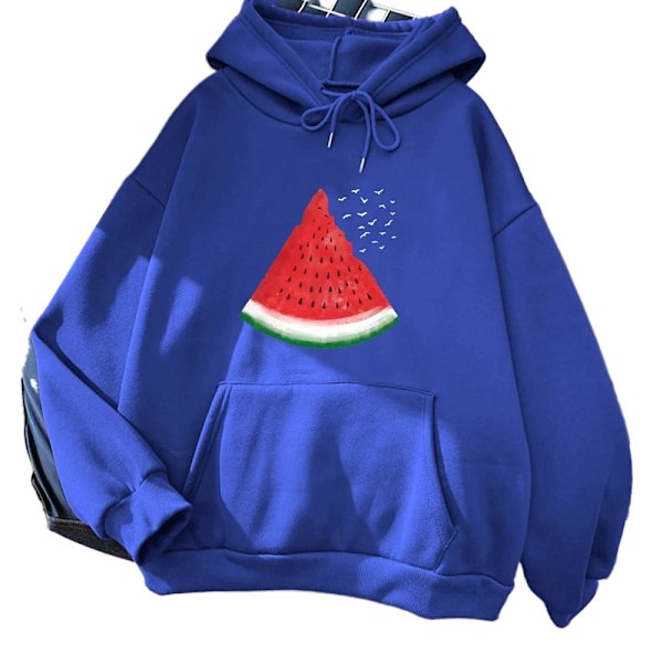 Hoodies för män och kvinnor, långärmade avslappnade kläder med Palestina vattenmelon grafisk tryck dark-blue L