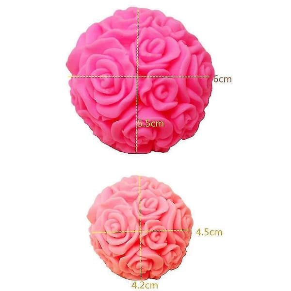 Hmwy-Rose Kuleform Silikon Stearinlysform Aromaterapi Såpevoks Mini Form