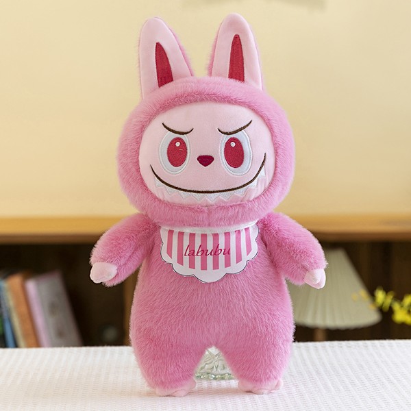 Plyschleksaker, barndockor, barndockor, klomaskiner, gripmaskiner, dockor, utbytespresenter, labubu (en) pink colour 28cm（0.12kg）