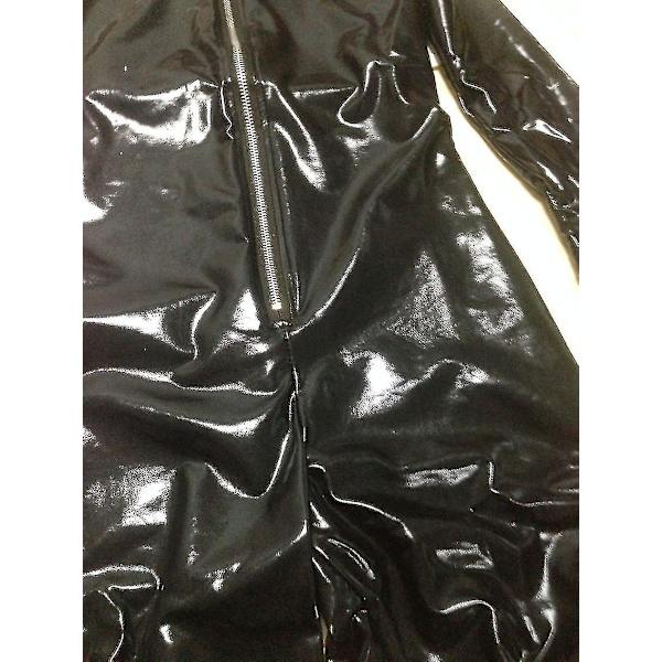 Sexig Wetlook Läder Katt Kvinnor Jumpsuit Med Halv Ansikte Katt Mask Halloween Cosplay Bodysuit Kostymer För Förklädnad Kvinna XL