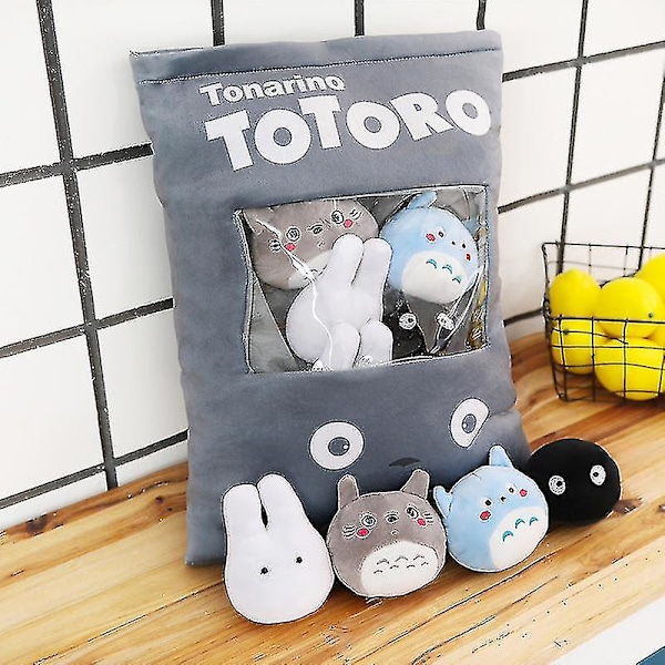 8pcs/lots 4 Designs Creative Plush Toys Totoro Snack Pillow Dolls Stuffed Kawaii My Neighbor Totoro Toys For Children Kids Gifts