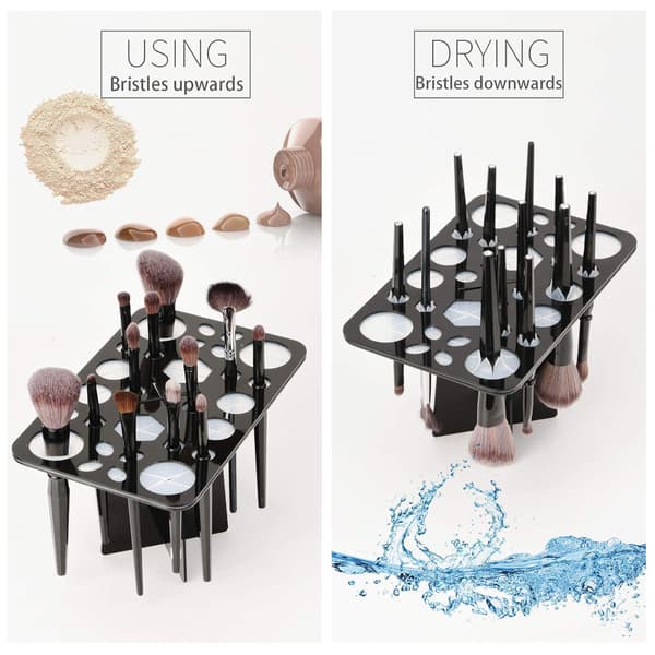 Makeup Brush Drying Rack, Brush Dryer, Foldable 28 Slots Ac