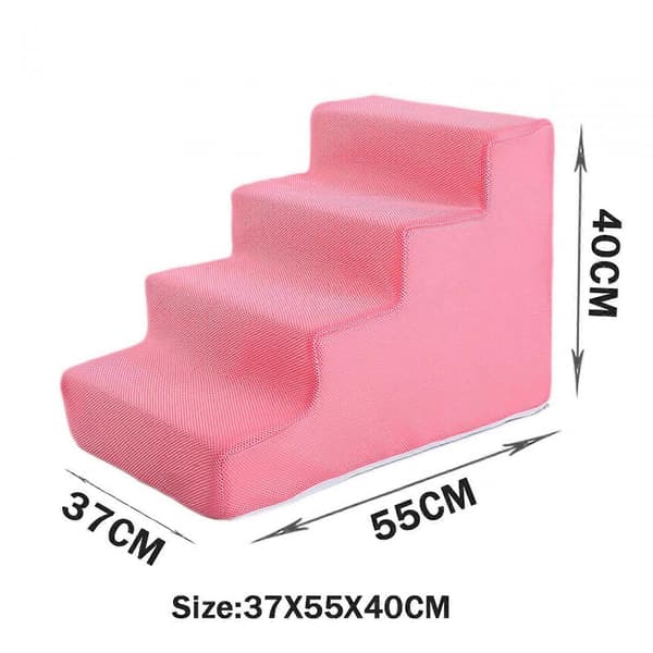 Högdensitetsdjurstegstege, halkfri katträff, balanserade djursteg Pink 4 Steps