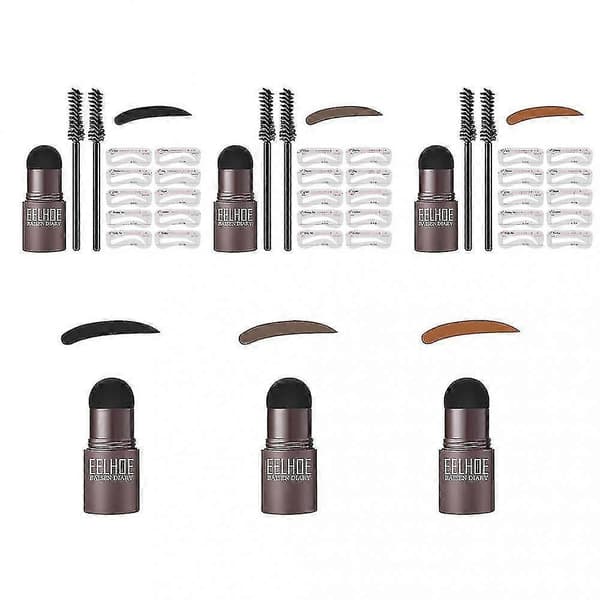 Multifunktionell Hårfäste Skuggpulver Stick Ögonbrynstryck Styling Set light brown set