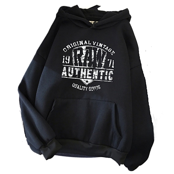 Ahthentic Dam Hoodies Sweatshirt Crewneck Pullover Hip Hop Stil Casual Kläder 1971 Negro L