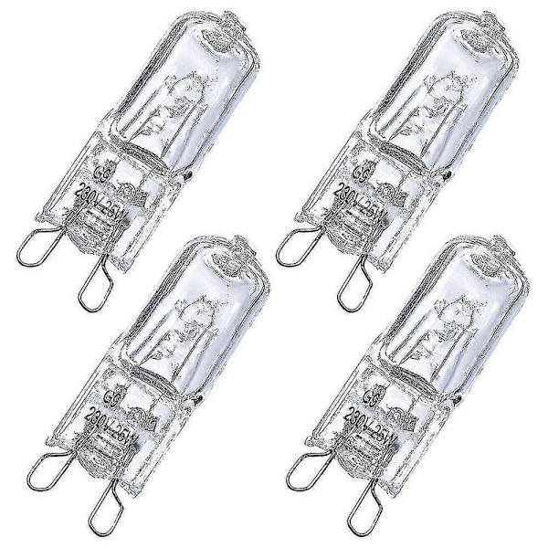 G9 Halogenugnslampor - Set med 4 Glödlampor, 25W, G9 Ugnsglödlampa A