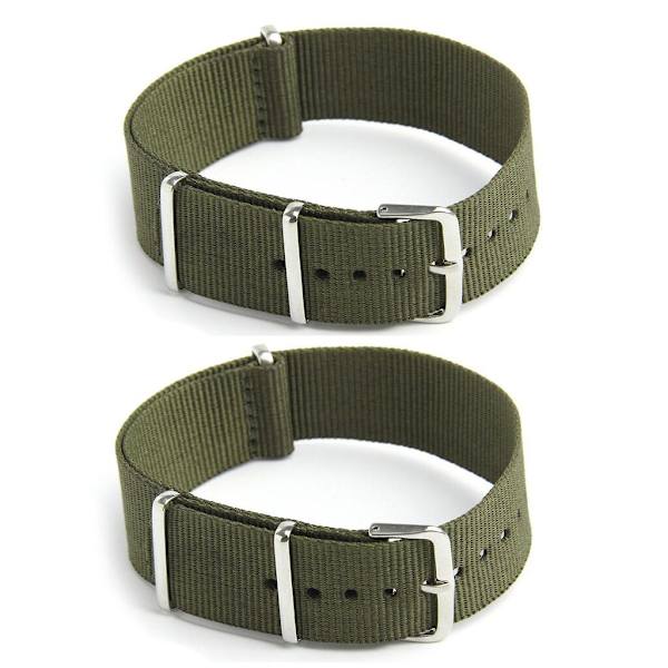 2 kpl Rannekkeet Sotilas Nylon Canvas Sukeltajat G10 Miesten väri: vihreä Leveys: 18 mm