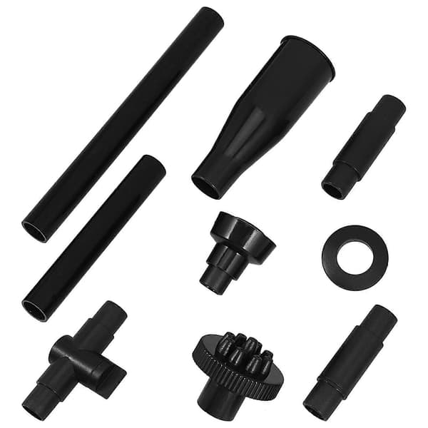 Soppfontenespruthoder 9 stk Svart ABS Sprøytefontenedyse for Fisketank 8.30X3.00X3.00CM Black