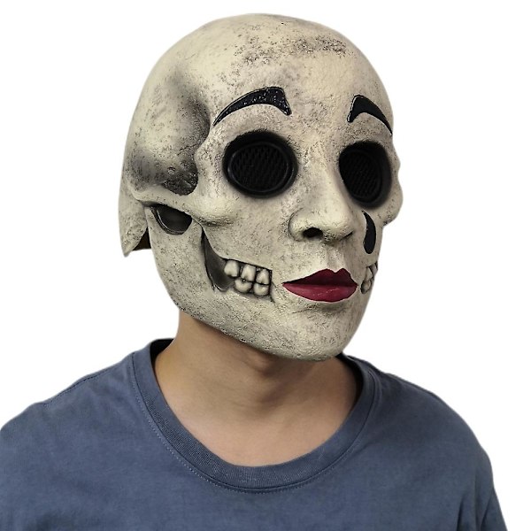 Halloween-film En hemsökt i Venedig skräckmask Full Head Mask Carnival Creepy Cosplay Latex Mask Party Props B