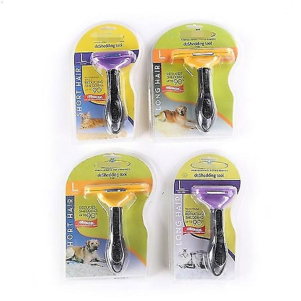 Furminator Deshedding Tool Grooming Katter Hunde Børste Rake Kam Lang Kort Hår L Long cat hair
