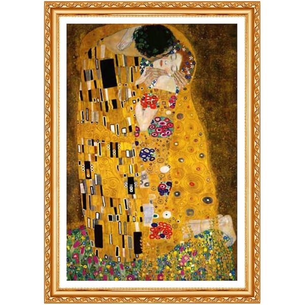 Fuld diamant 5d gør-det-selv diamantmaleri Gustav Klimt The Kiss Broderi Korssting Strassmaleri Decor Gave