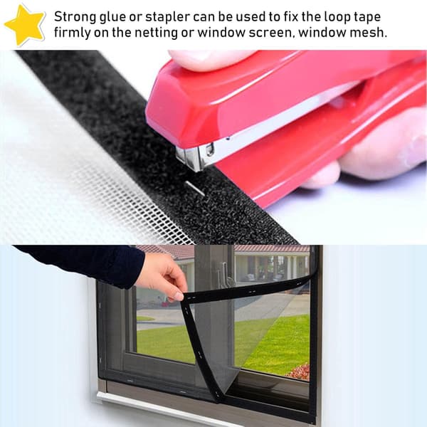 Hook and Loop Tape, 8M Double-Sided Tape, Self-Adhesive Hook and Loop Tape 20mm Wide (Black)