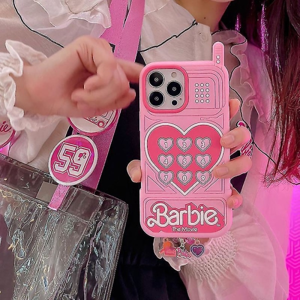 Silikon 3d Love Heart Candy Pink phone case för Iphone 11 12 13 14 15 iphone11