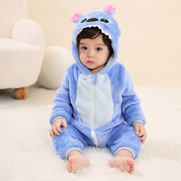 Piirretty Kigurumi Stitch Vauvan Onesie Taaperon Eläinten Vaatteet Hyppyhaalarit Tytöille Pojille Cosplay Pyjamat Asut Romper Blue Stitch 70 (0-6 Months)