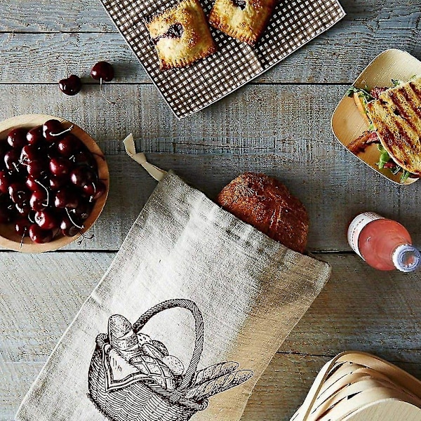 2 Pakka Pellava Leivänpusseja - Luonnollinen Valkaisematon Pellava, Uusiokäyttöinen Ja Elintarvikkeille Sopiva - Kestävä Ja Helppo Asentaa Kotitekoiseen Artesaanileipään