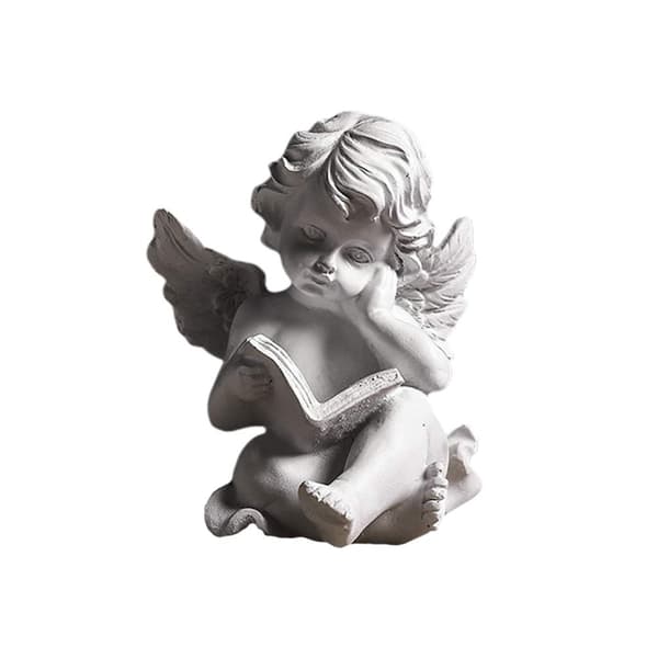 Harpiksfigur, englestatue, skrivebordsdekoration, pynt til kontoret