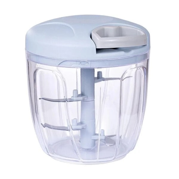 900ML Håndhakker Manuel Reb Madprocessor Silcer Shredder Salatskærer Hvidløg Løg Cutter Køkkenredskab Tilbehør Haze blue