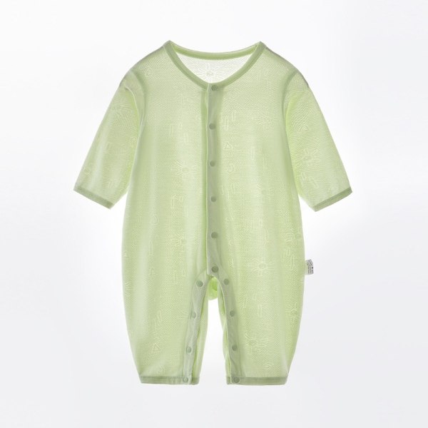 Sommer Baby Pyjamas med Lange Ermer, Benløs Sovepose Romper verde 90cm