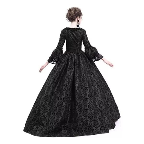 Elegant Klänning för Vuxna, Medeltida Spets Catrina Cosplay Negro 4XG