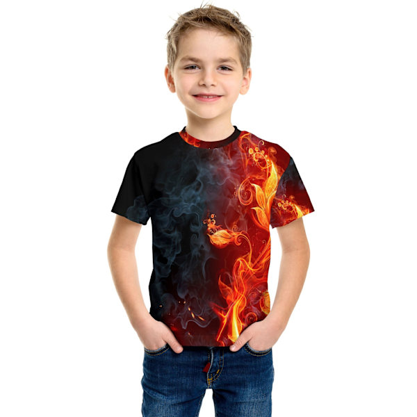 Minecraft Gutter Jenter T-skjorte Søtt Mønster Tegneserie Trykk Rund Hals Morsom Kort Erme Topp Casual Vår Sommer Barn C 100cm