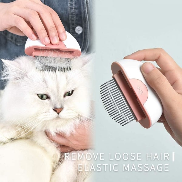 Kattebørste, kattekam til pleje, killinge-massagebørster og værktøjssæt til fjernelse af hår, kattebørste til langhåret eller kort hår, der skal fjernes