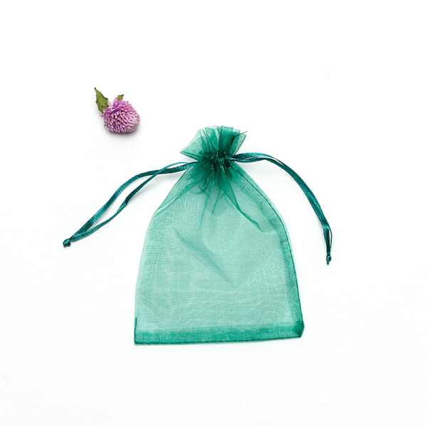 100 st gröna organzabag, stora organzabag 30x20cm för smycken godisförpackning