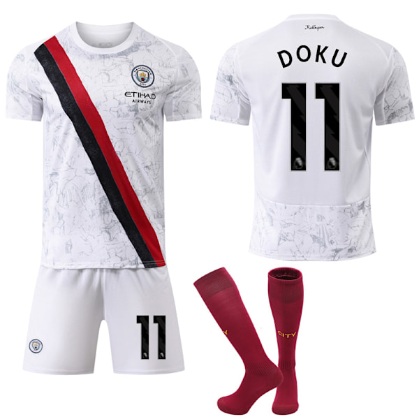 2025-2026 Manchester City Udebanetrøje Børn Voksen Fodboldtrøje No.11 DOKU M