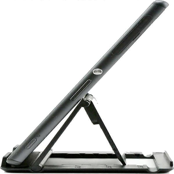 Mobiltelefon Stativ, Universal Foldbar Tablet Stativ Multi-vinkel Lomme Desktop Holder Cradle til Mobil eRead (Sort)