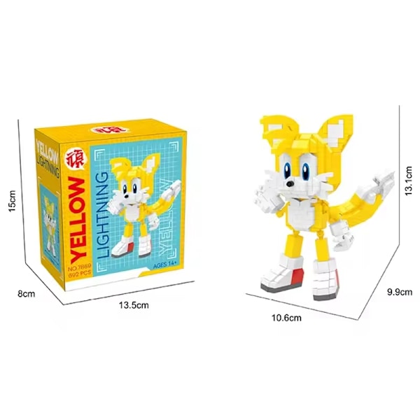 Cartoon Sonic Byggklossar Actionfigurer Pedagogiska Leksaker för Barn Födelsedagspresent Xiao Huang