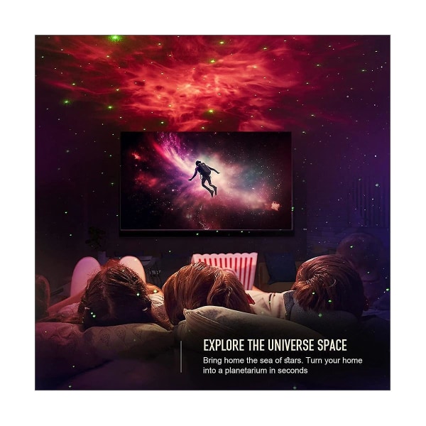 Star Projector Galaxy Night Light - Astronaut Space Projector, Starry Ceiling Lamp With Timer Remot Black