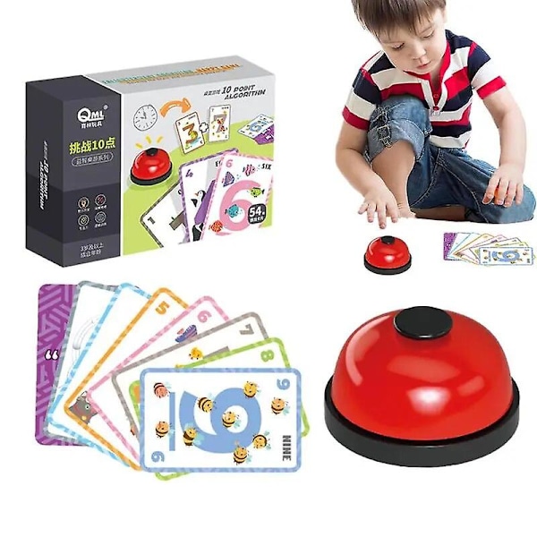 Math Board Games Educational Board Game Math Brain Games Learning & Toy Card Game Early Education Gift With Bell 54 Cards math cards