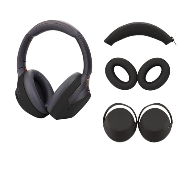 Ørepuder, kopper og hovedbåndspude til Sony WH-1000XM3/4 Sort Sort